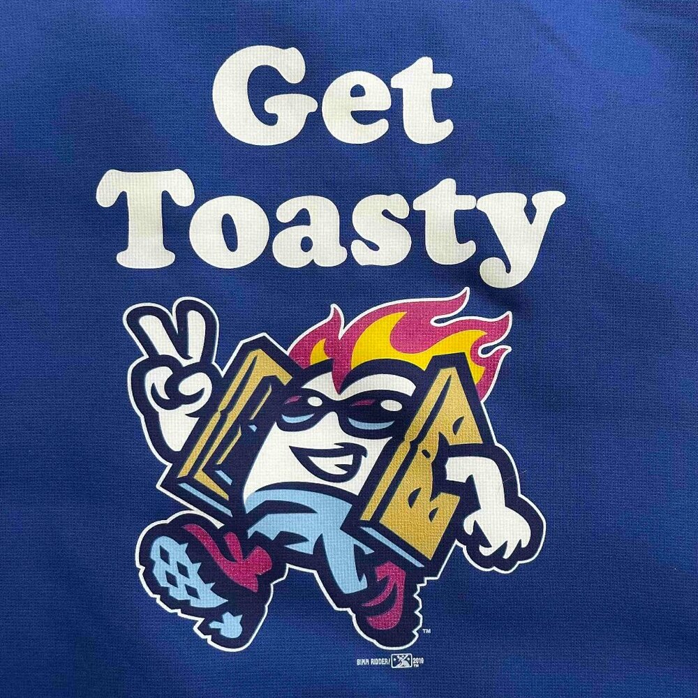 Blue hoodie men's M Get Toasty, Rocky Mountain Vibes Minor League Baseball